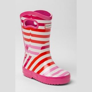 Hunter for Target pink striped tall rain boots sz5